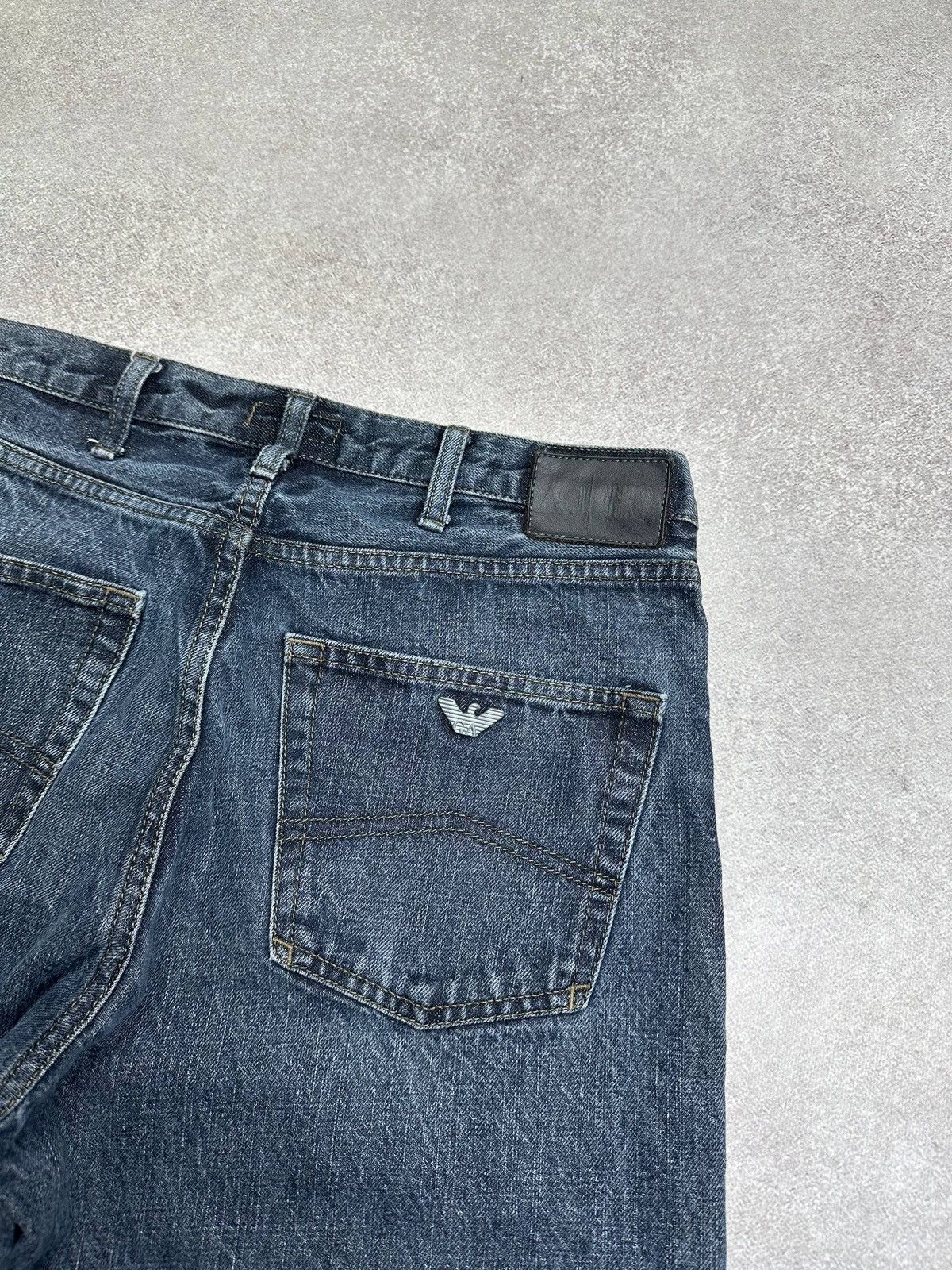 Armani Vintage Emporio Armani Metal Logo Baggy Jeans 32 Size US 32 / EU 48 - 4 Thumbnail