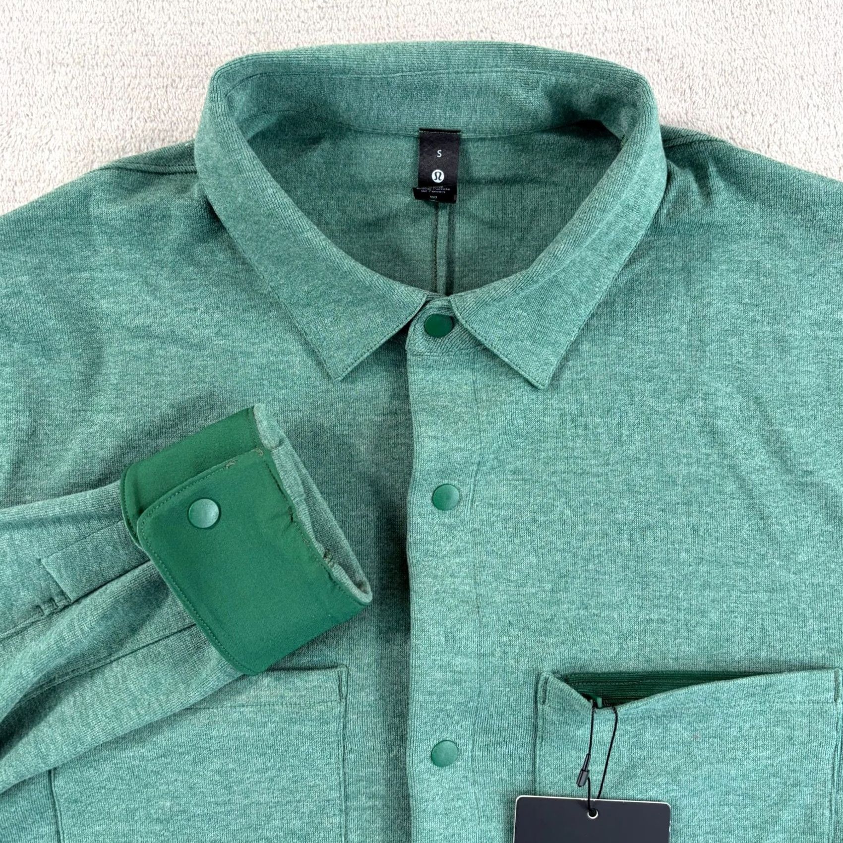 Lululemon Lululemon Button-Up Overshirt Men Small Green Plaid Knit Stretch Snap Collared Pocketed Vintage: No Relaxed Fit NWT Size US S / EU 44-46 / 1 - 2 Thumbnail