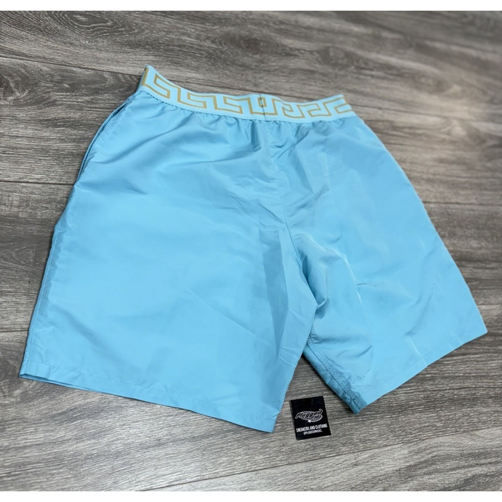 Versace Size 5 - Versace Greca Border Swim Shorts' Blue ' | NEW! Size US 31 - 10 Thumbnail