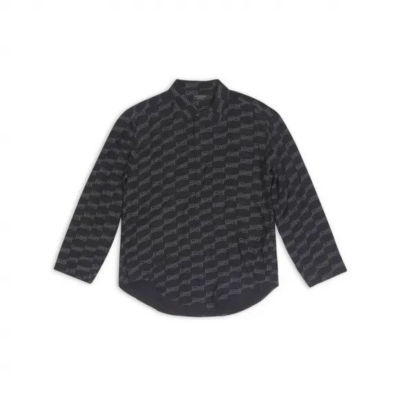 Balenciaga o1bcso1str1124 BB Monogram Minimal Shirt in Black Size M / US 6-8 / IT 42-44 - 1 Thumbnail