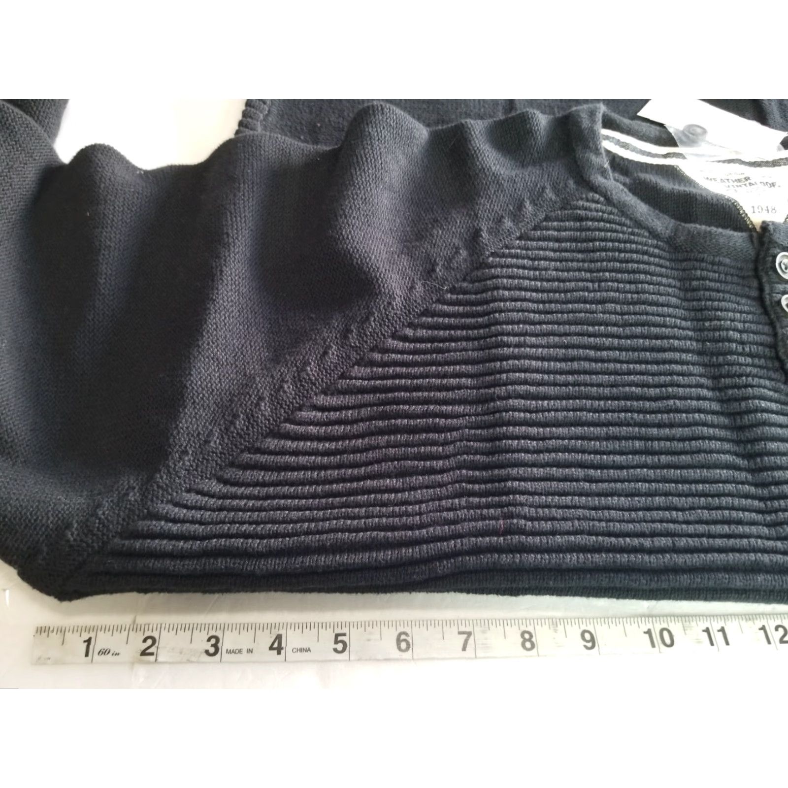 Weatherproof Weatherproof Sweatshirt/ Sweater Black 2XL Long Sleeve Mock Neck 1/4 Button Herringbone Knit Vintage NWT Mens Size US XXL / EU 58 / 5 - 3 Thumbnail