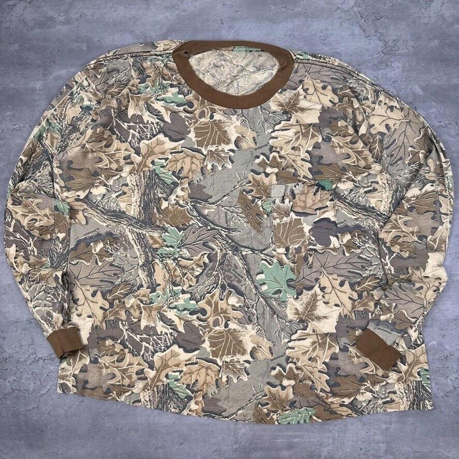 Vintage Vintage Advantage Tree Leaf Camo Long Sleeve Pocket T Shirt Size US XXL / EU 58 / 5 - 1 Thumbnail