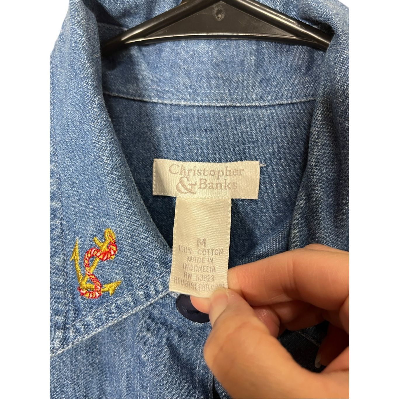 Other Vintage Christopher & Banks Denim Maxi Dress Embroidered Nau Size M / US 6-8 / IT 42-44 - 7 Thumbnail