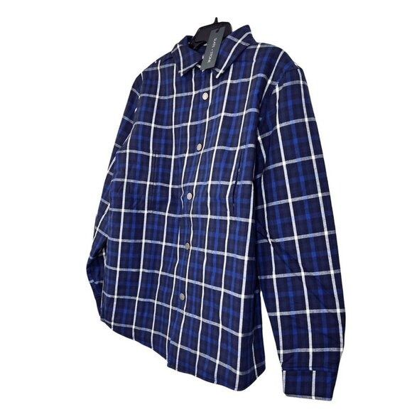 Slate & Stone Slate & Stone Mens Blue Plaid Quilted Lightweight Snap Shirt Size US M / EU 48-50 / 2 - 3 Thumbnail