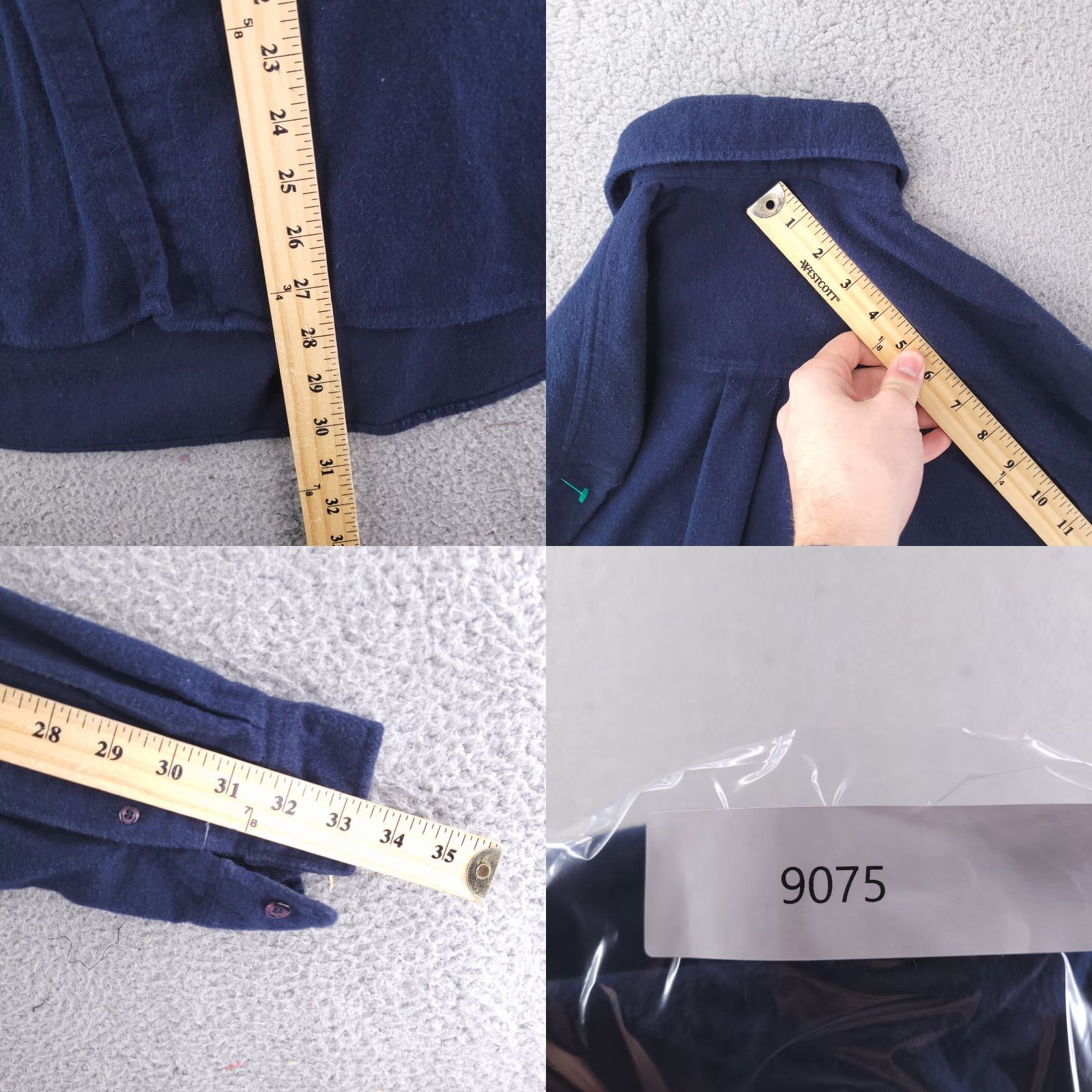 Vintage A&N Shirt Mens Large Flannel Navy Blue Chamois Cloth Long Sleeve Button Up Shirt Mens L Blue Flannel Button-Up Size US L / EU 52-54 / 3 - 8 Thumbnail