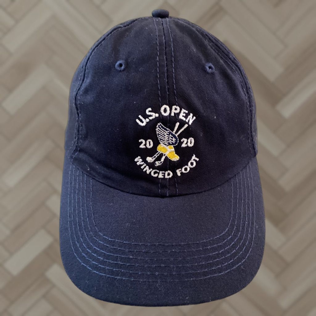 Vintage VINTAGE US Open 2020 Winged Foot USGA Member Blue Embroidered Strapback Golf Hat Adult Adjustable Blue Hat Mens/Golf Size ONE SIZE - 1 Thumbnail