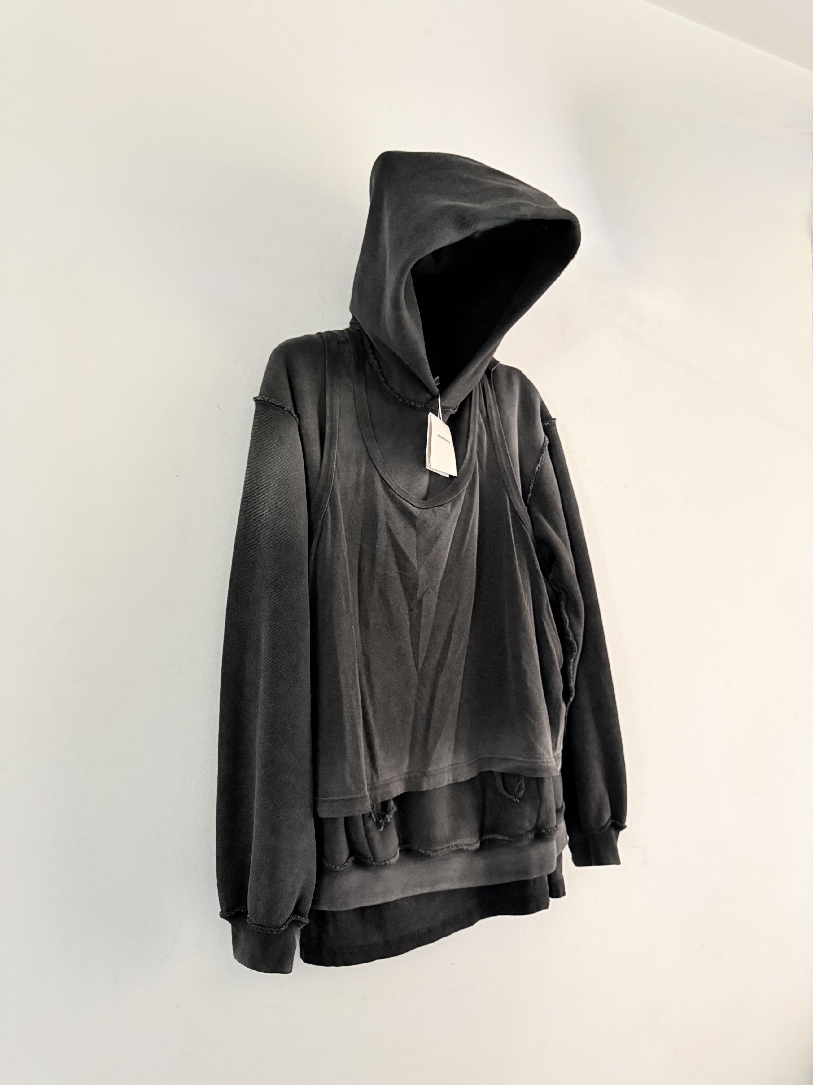 Alexander Wang Oversize Triple Layer Sweatshirt Hooded Distressed Size US S / EU 44-46 / 1 - 6 Thumbnail