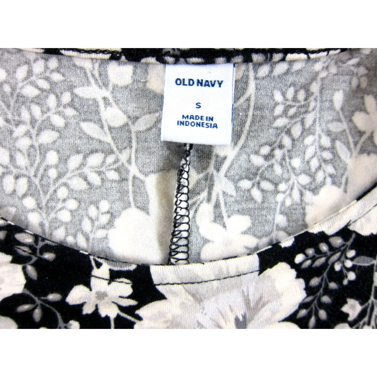 Old Navy Old Navy Dress Shirt S Womens Jersey Maxi Shift Tunic Floral Black Grey White Long Sleeve Size S / US 4 / IT 40 - 3 Thumbnail