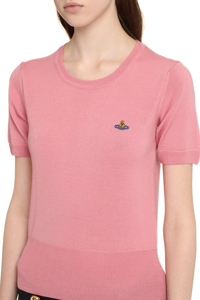 Vivienne Westwood o1f1d3z0226 Bea Logo Knitted T-Shirt in Bubblegum Size XS / US 0-2 / IT 36-38 - 5 Thumbnail