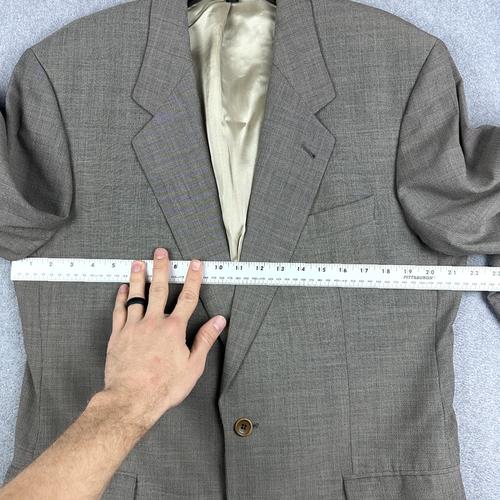 Hugo Boss BOSS Hugo Boss Blazer Mens 42R Gray Check Two Button Sport Coat Jacket USA Size 42R - 4 Thumbnail