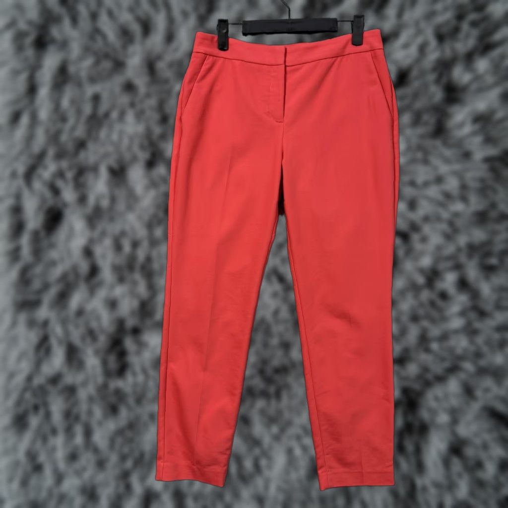 Express Express Columnist Dress Pants Womens 6R Red Stretch Twill Flat Front Pockets Back Welt Tailored Office Chic Size 28" / US 6 / IT 42 - 1 Thumbnail