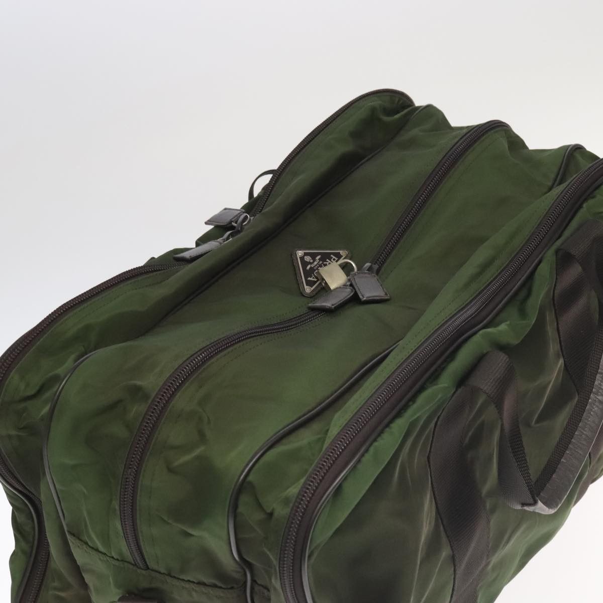 Prada PRADA Boston Bag Nylon Khaki Silver Size ONE SIZE - 6 Thumbnail