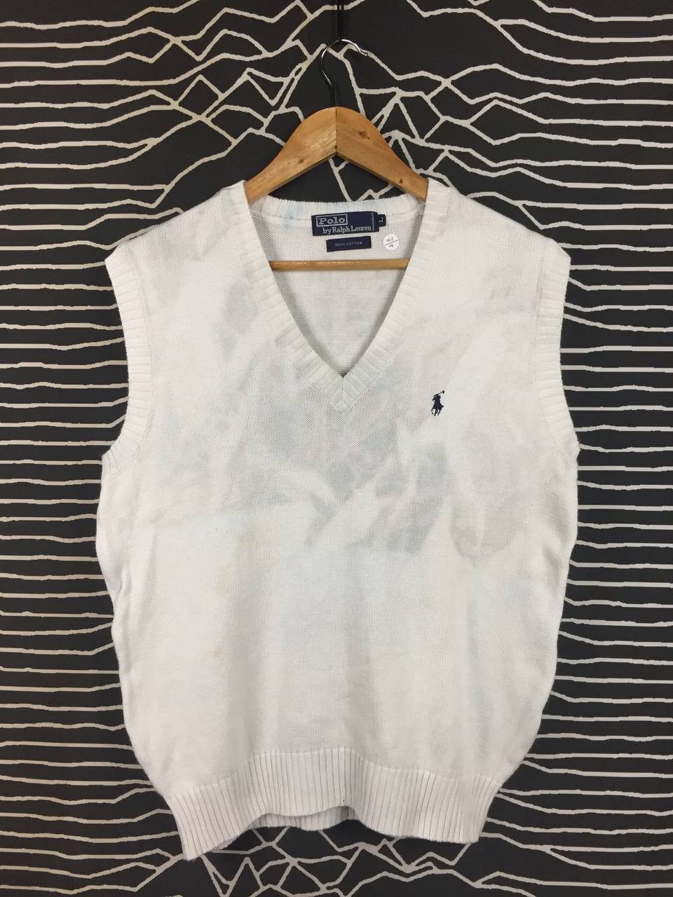 Polo Ralph Lauren Vtg Distressed Polo Ralph Lauren Knit Sweater Vest Size L Size US L / EU 52-54 / 3 - 1 Thumbnail