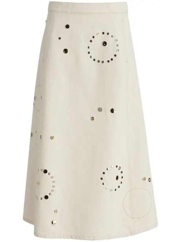 Chloe o1loc1c0625 Midi Skirt in Iconic Milk Size 26" / US 2 / IT 38 - 1 Thumbnail