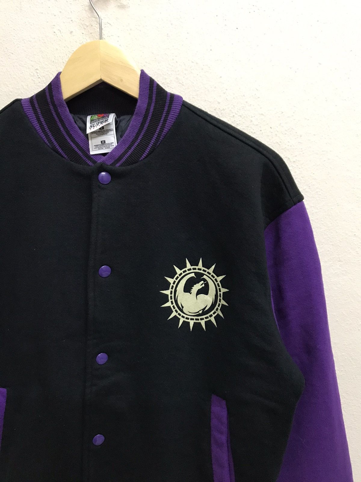 Fruit Of The Loom Vintage 90s Dragon Skateboarding Backhit Varsity Jacket Size US S / EU 44-46 / 1 - 15 Thumbnail