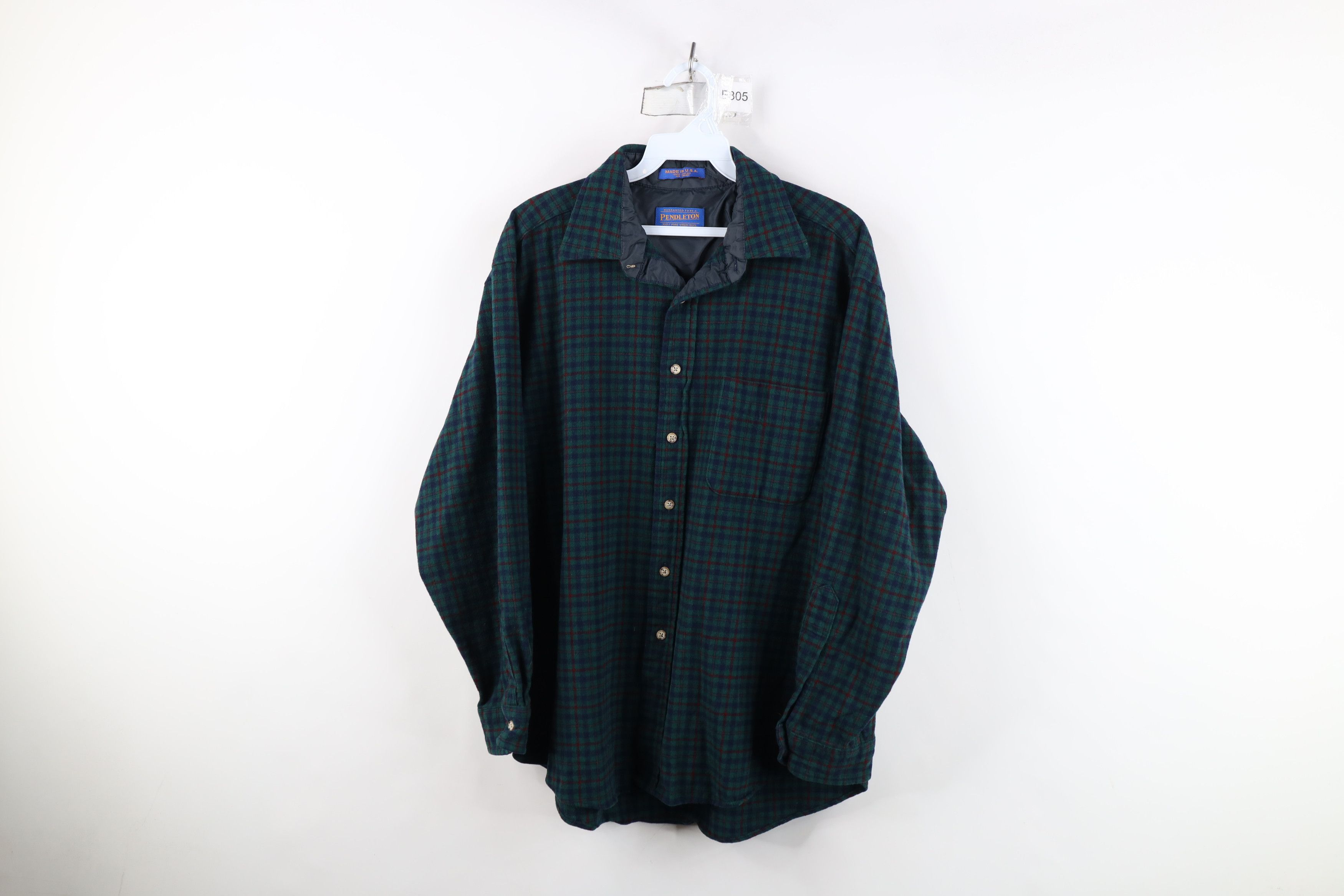 Pendleton Vintage 90s Pendleton Virgin Collared Button Shirt Plaid USA Size US L / EU 52-54 / 3 - 1 Thumbnail