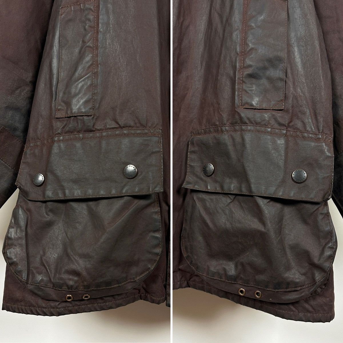 Barbour Vintage Barbour Beaufort Brown Waxed Jacket/Warm Pile Lining Size US XXL / EU 58 / 5 - 10 Thumbnail