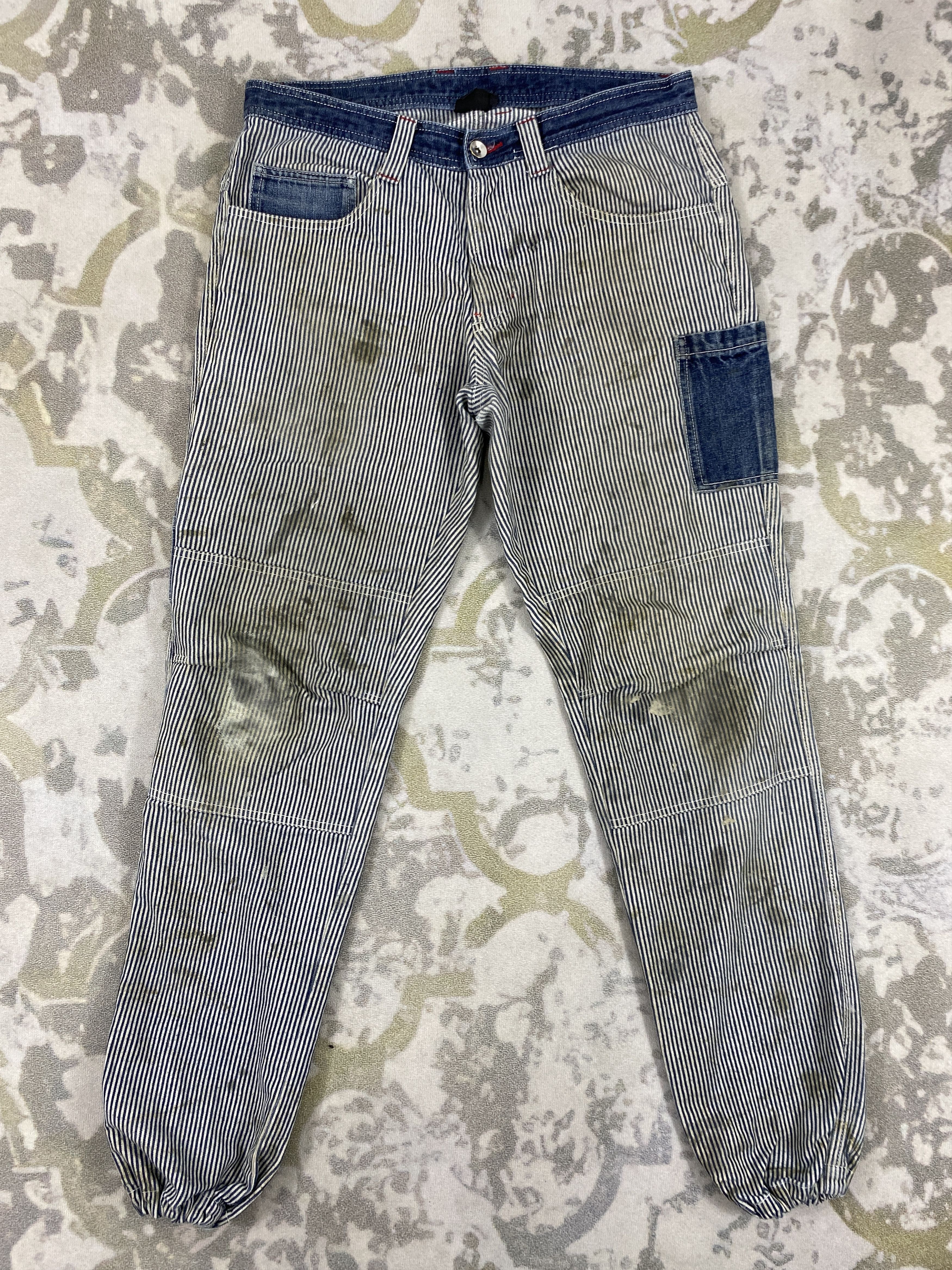 Japanese Brand Distressed Vintage Hickory Pants 34x32 Denim- JN3573 Size US 34 / EU 50 - 1 Thumbnail