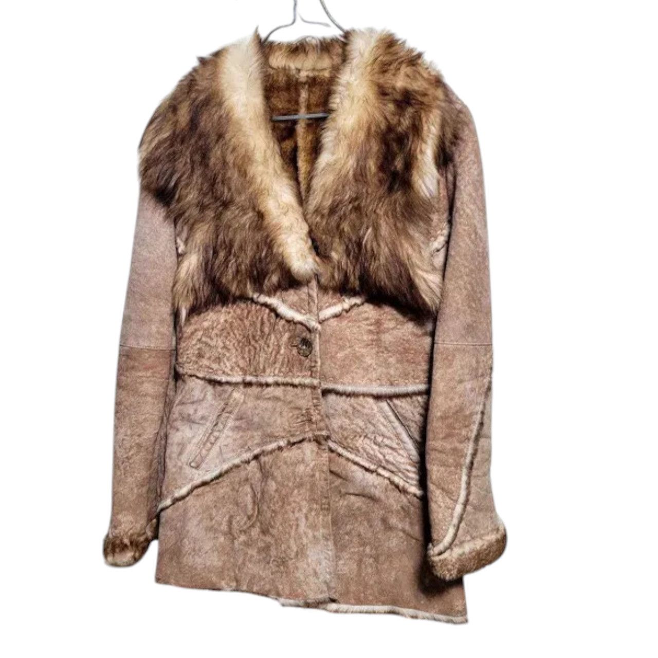Other Original lamb leather shearling fur coat leather sz S Size S / US 4 / IT 40 - 1 Thumbnail