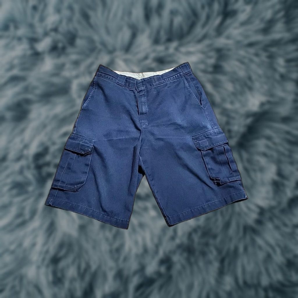 Dickies VINTAGE Dickies Cargo Shorts 34" x 12" Blue Cotton 80's 12" Rise Loose Fit Venice Mens Size US 34 / EU 50 - 1 Thumbnail