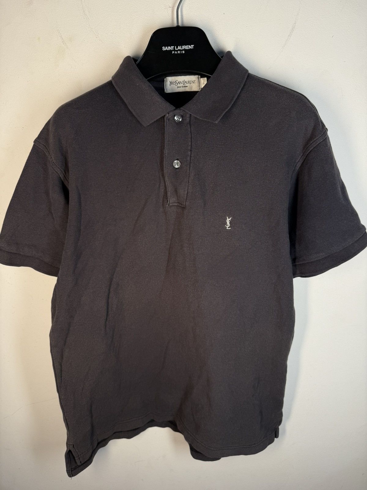 Yves Saint Laurent Grey YSL Polo Shirt Summer YSL Shirt YSL Tee Vintage Size US M / EU 48-50 / 2 - 2 Thumbnail