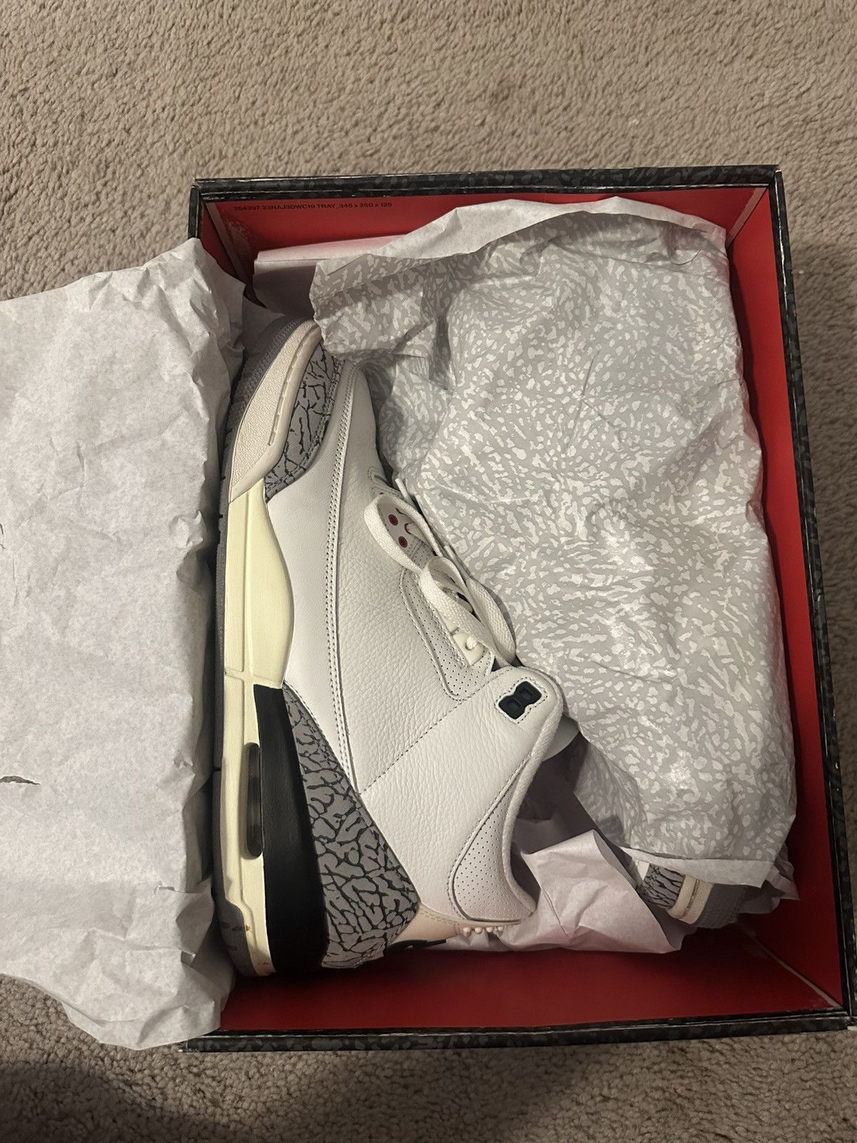 Jordan Brand Air Jordan 3 White Cement Reimagined Size US 11.5 / EU 44-45 - 6 Thumbnail