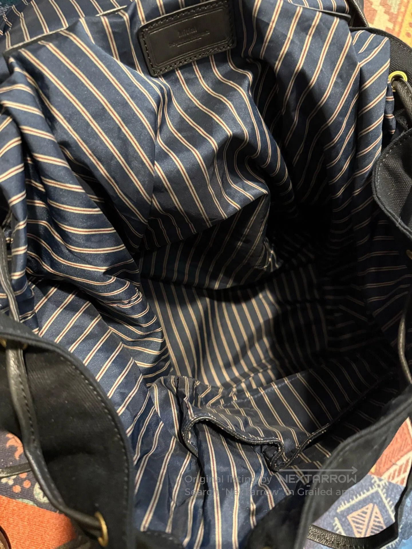 Japanese Brand Canvas and Leather Backpack. Size ONE SIZE - 5 Thumbnail