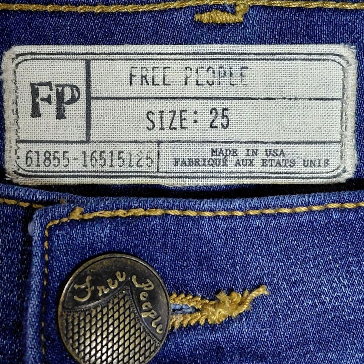 Free People FREE PEOPLE Jeans Blue Solid Denim Women Size 25 Regular Flared Stretch Comfort Spring Fall Party Girls`? No Size 42" / US 20 - 4 Thumbnail