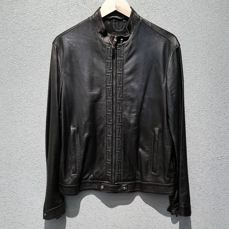 Versace Versace Stand Collar Leather Jacket - dmc Size US M / EU 48-50 / 2 - 1 Thumbnail