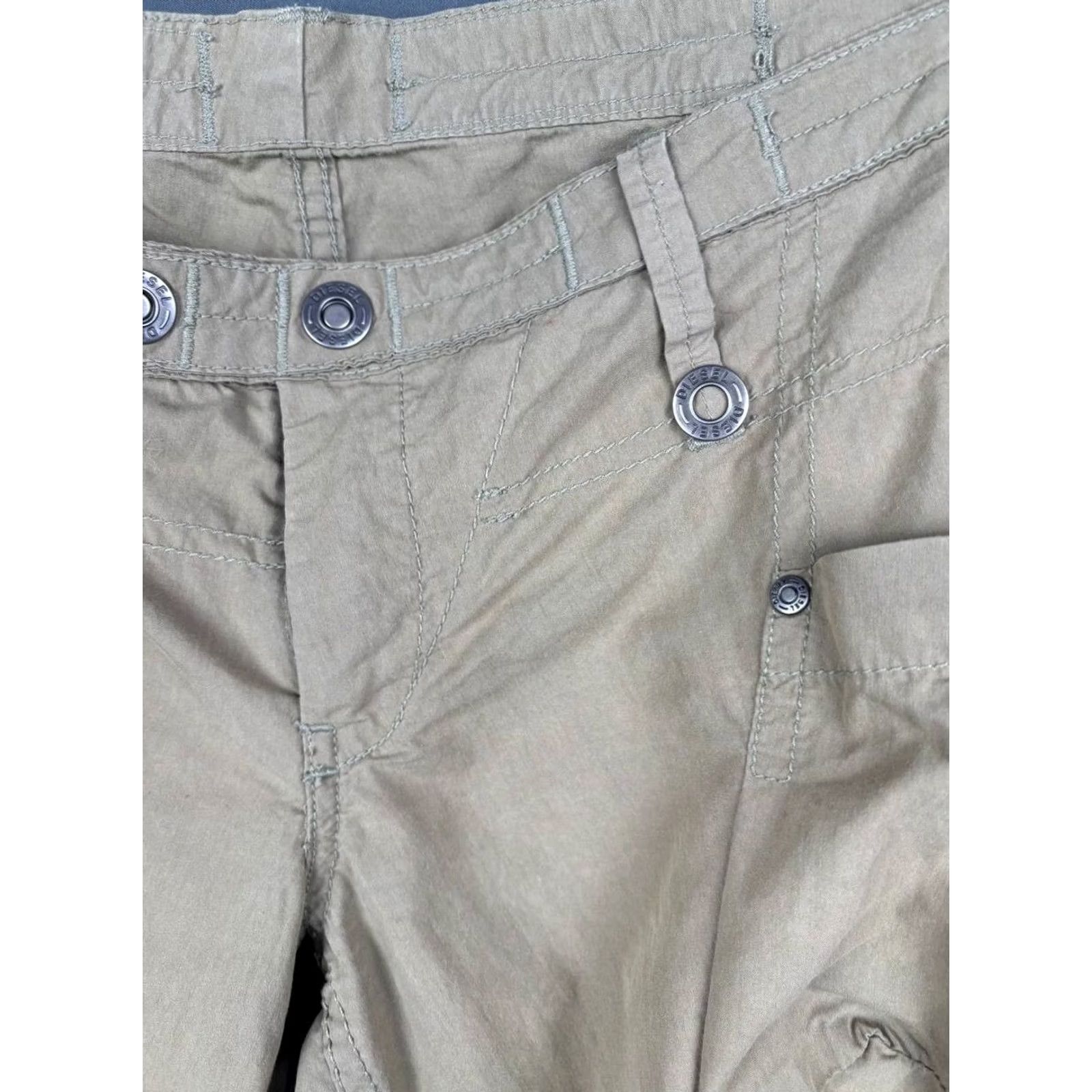 Diesel Diesel Pants Women Beige Cotton 28 Straight Leg Pockets Zipper Regular Pant 28 Mens Womens Boys Girls Size 28" / US 6 / IT 42 - 6 Thumbnail