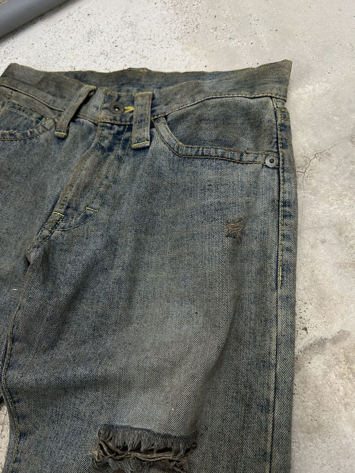 GOSTAR DE FUGA Co and Lu Japan Unisex Dirty Mud Washed Distressed Worn Size US 28 / EU 44 - 10 Thumbnail