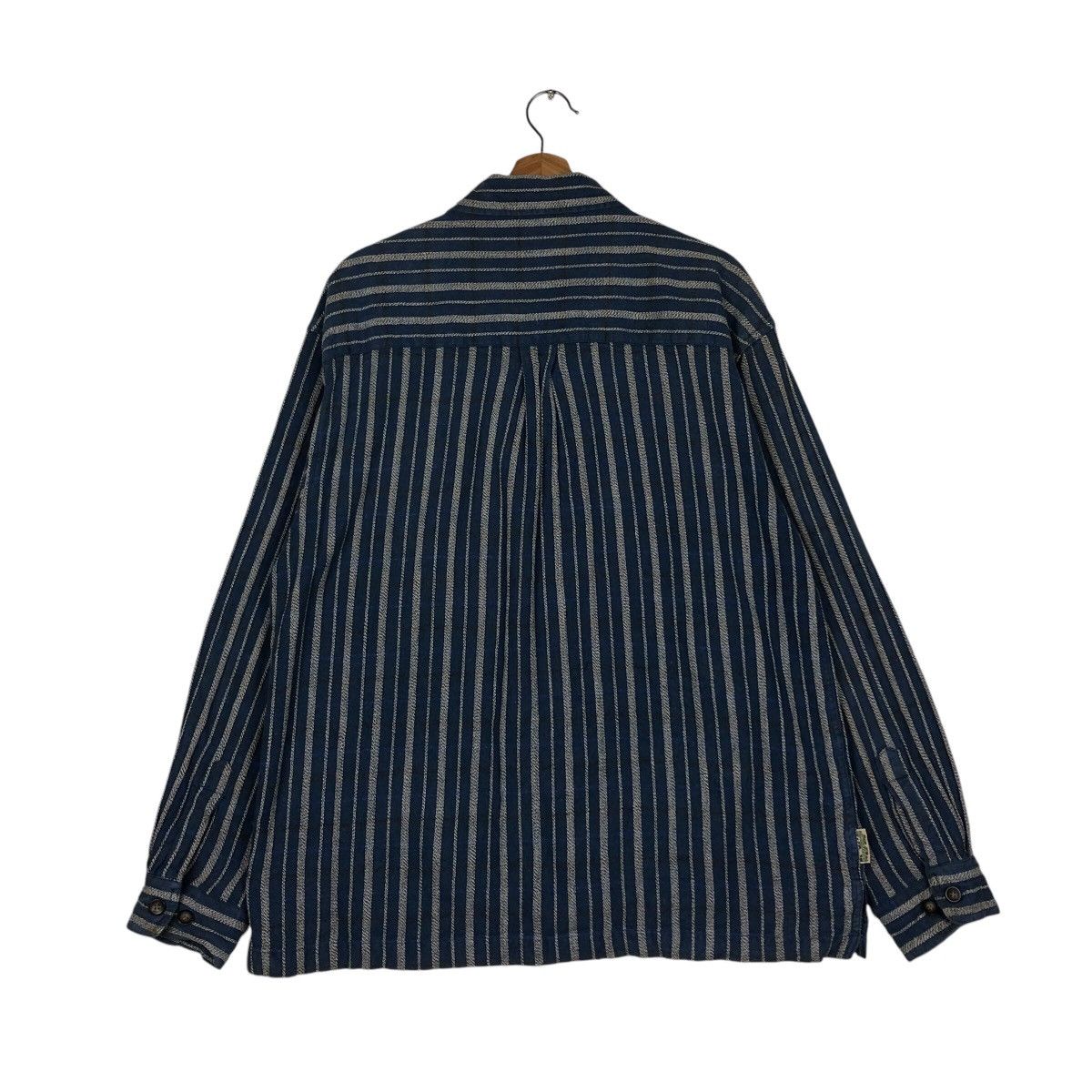 Indigo 📌Vintage Indigo Button Jacket Piko Striped Hickory Design Size US L / EU 52-54 / 3 - 9 Thumbnail