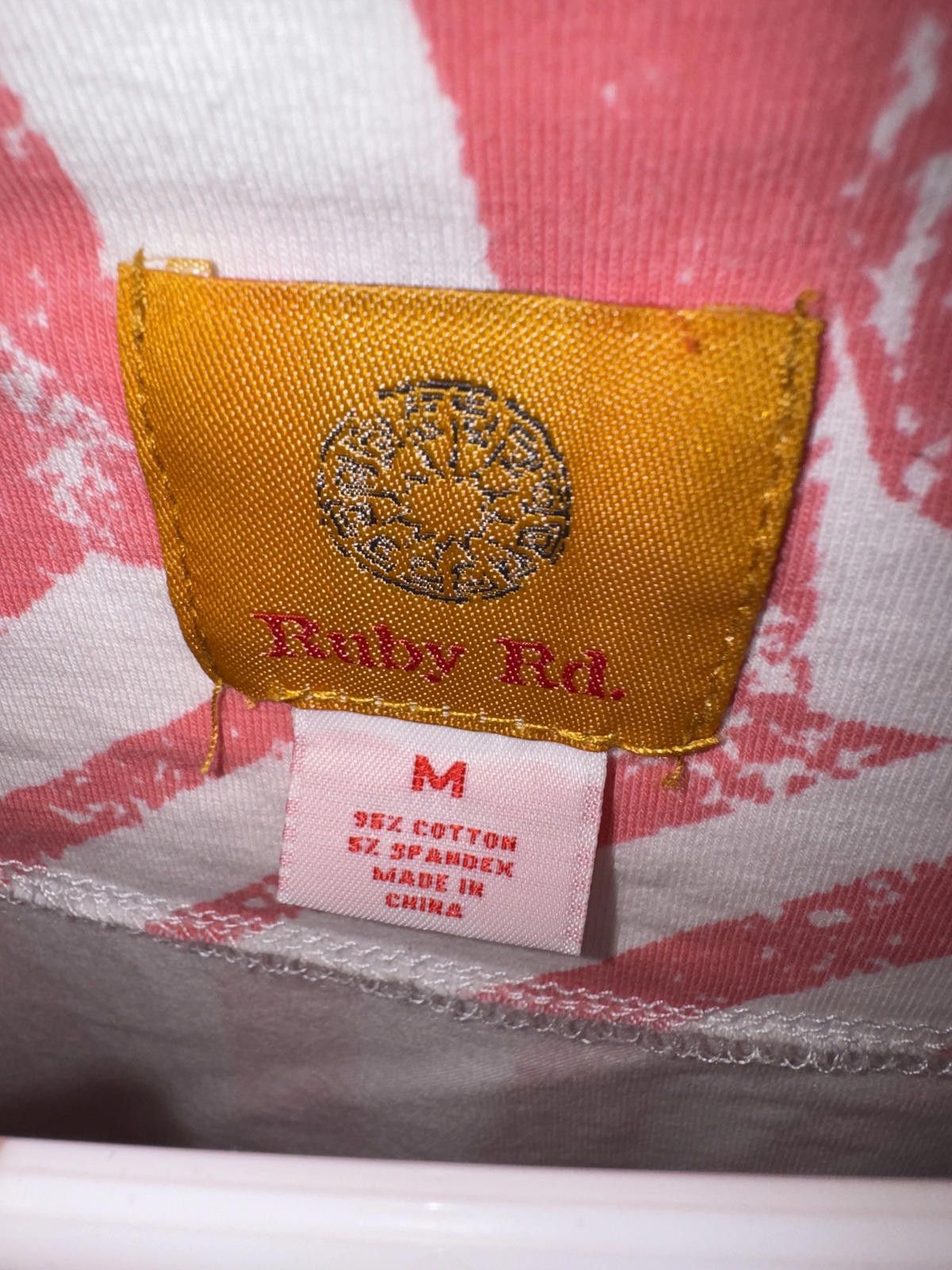 Other Ruby Rd. Medium Pink and White Geometric Pattern Cotton Spad Size M / US 6-8 / IT 42-44 - 3 Thumbnail