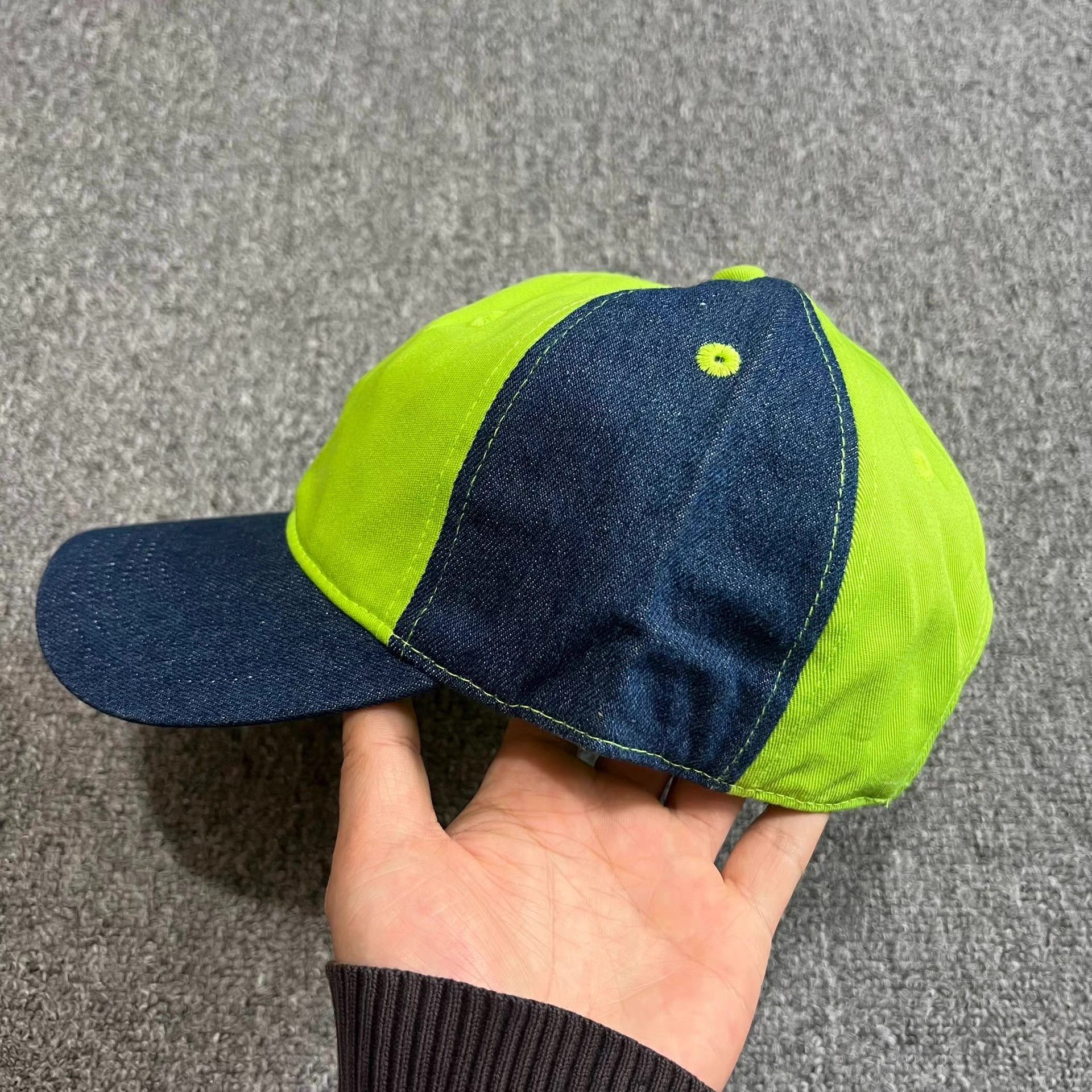 Cross Colours Cross Colours Denim Patchwork Curved Brim Baseball Cap Q7 Size ONE SIZE - 5 Thumbnail