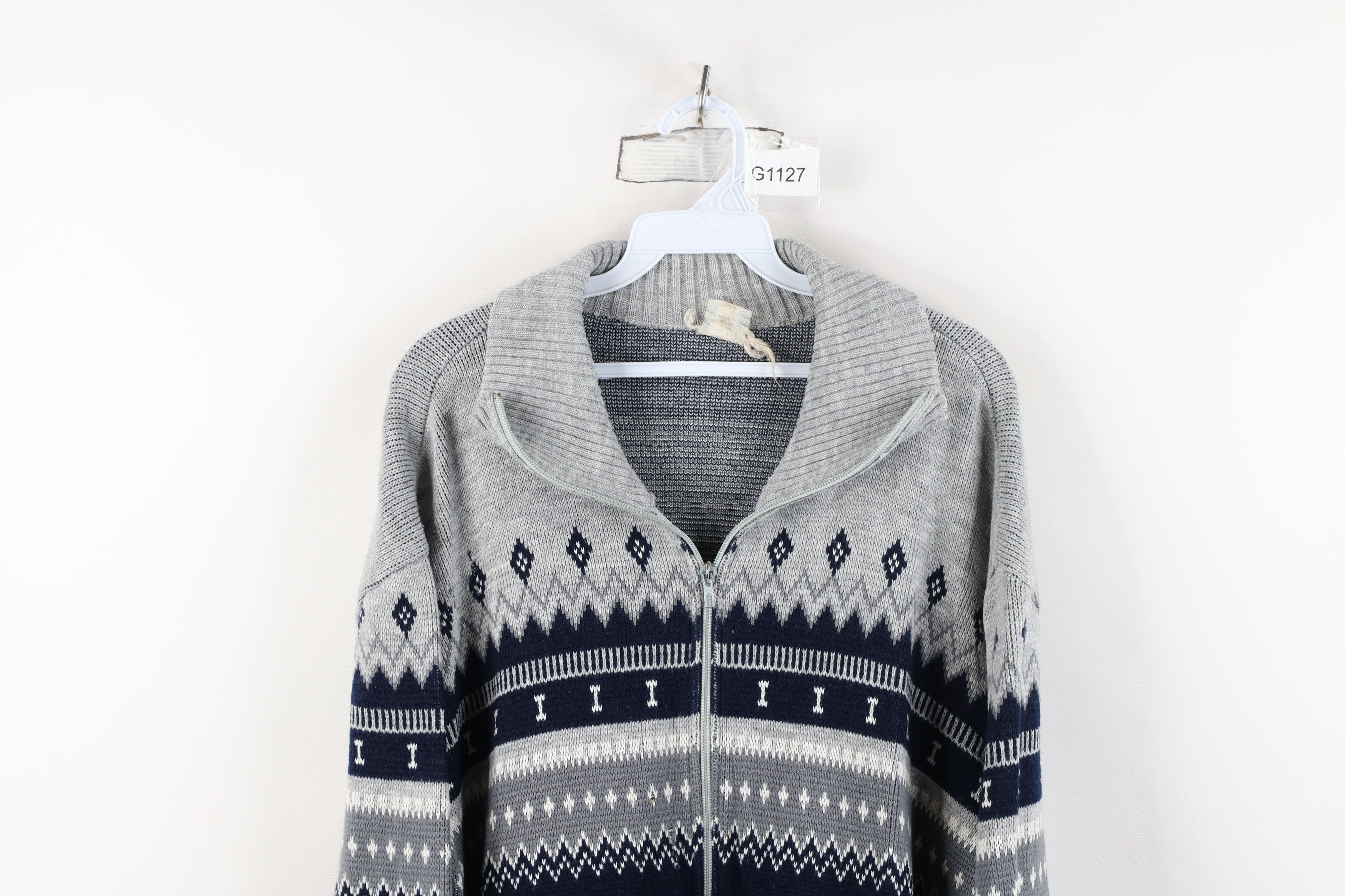 Vintage Vintage 70s Streetwear Fair Isle Full Zip Cardigan Sweater Size US XXL / EU 58 / 5 - 2 Thumbnail
