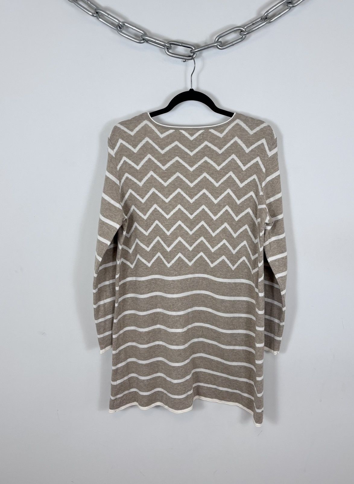 Gudrun Sjoden Gudrun Sjoden Women’s Beige Geometric Knit Cardigan Sweater Size L / US 10 / IT 46 - 14 Thumbnail