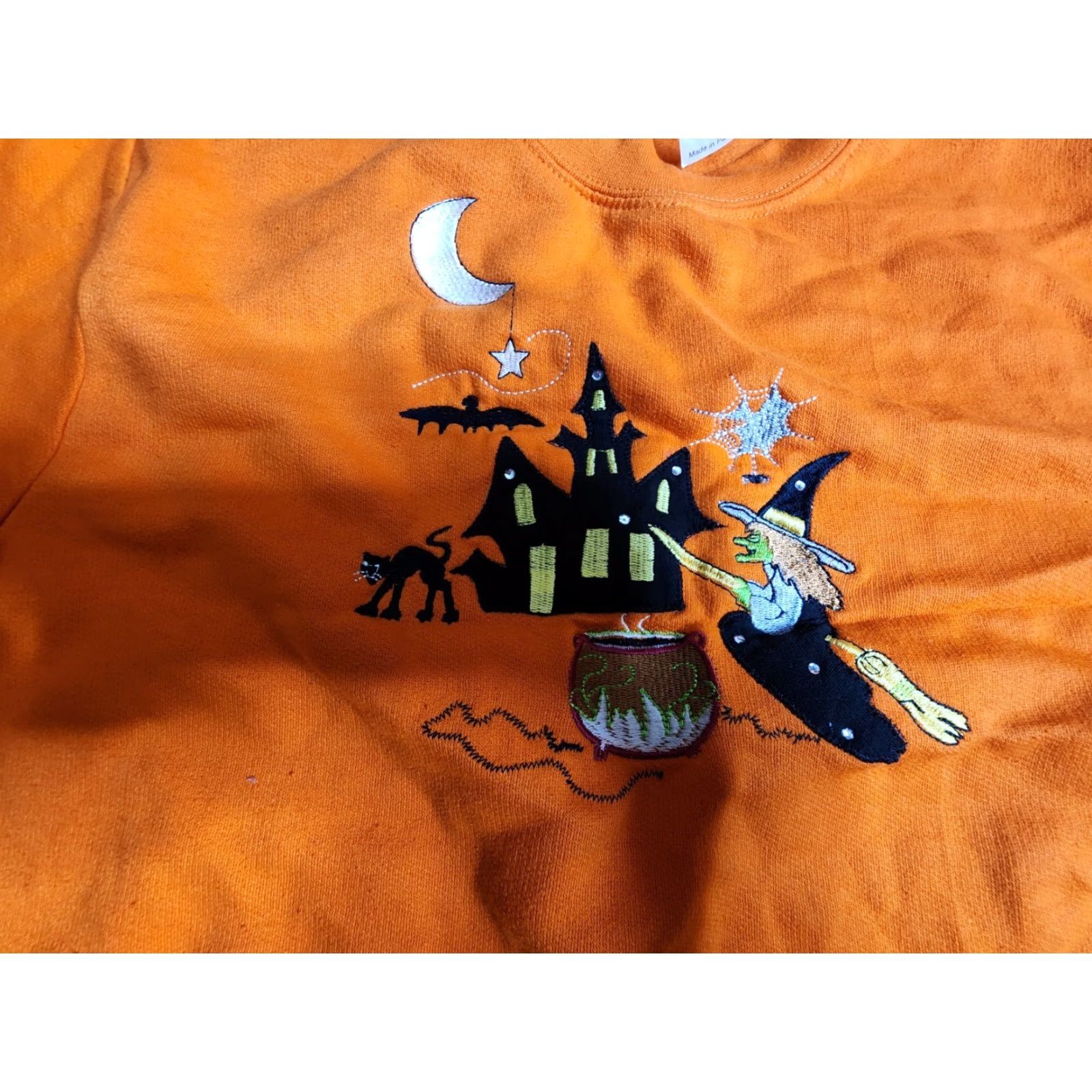 Vintage Vtg Womens S Length Sleeve Embroidered Witch Embellished Shirt T Halloween Size S / US 4 / IT 40 - 2 Thumbnail