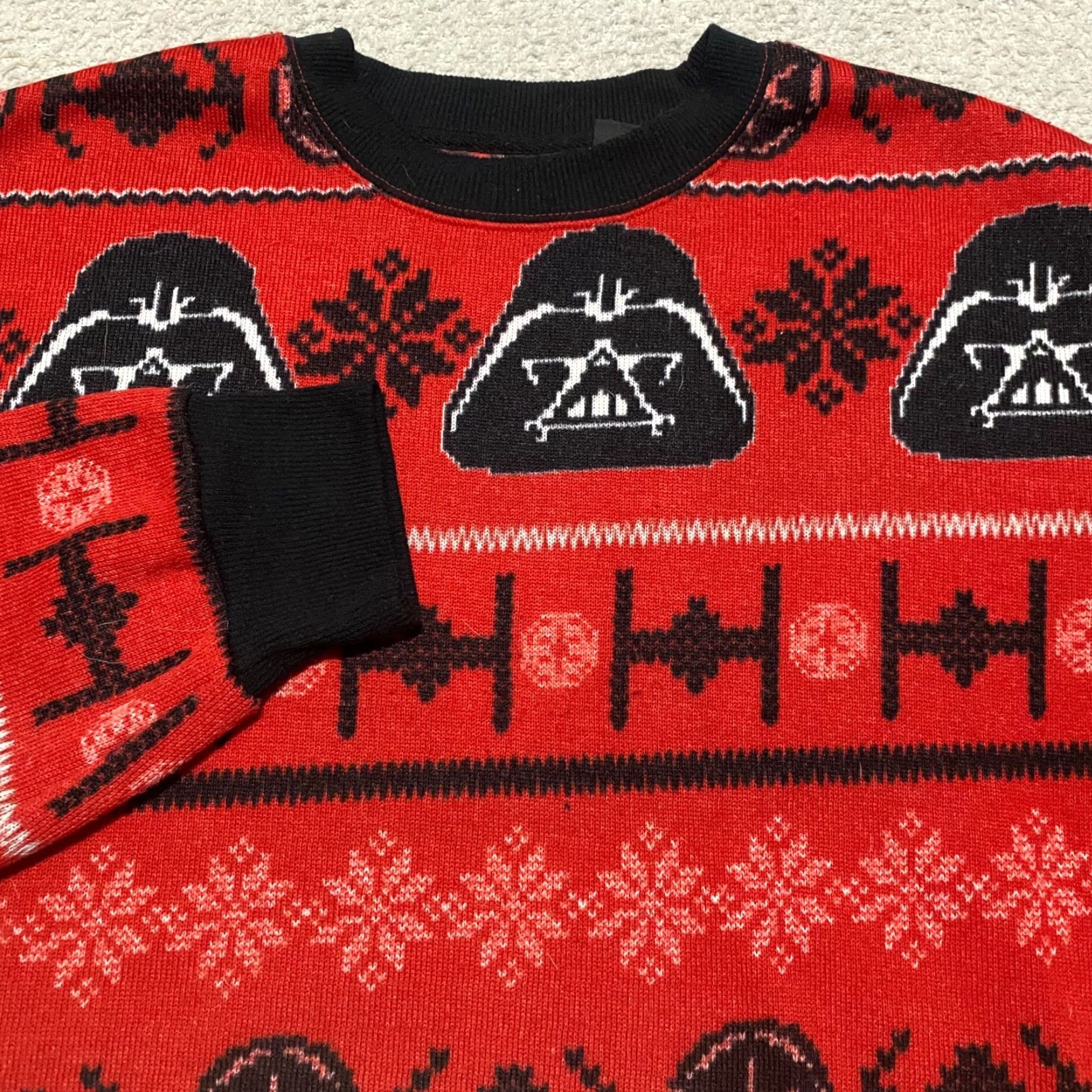 Star Wars Star Wars Mens Sweater Large Red Darth Vader Long Sleeve Crew Neck Pullover Knit Logo Casual Size US L / EU 52-54 / 3 - 6 Thumbnail