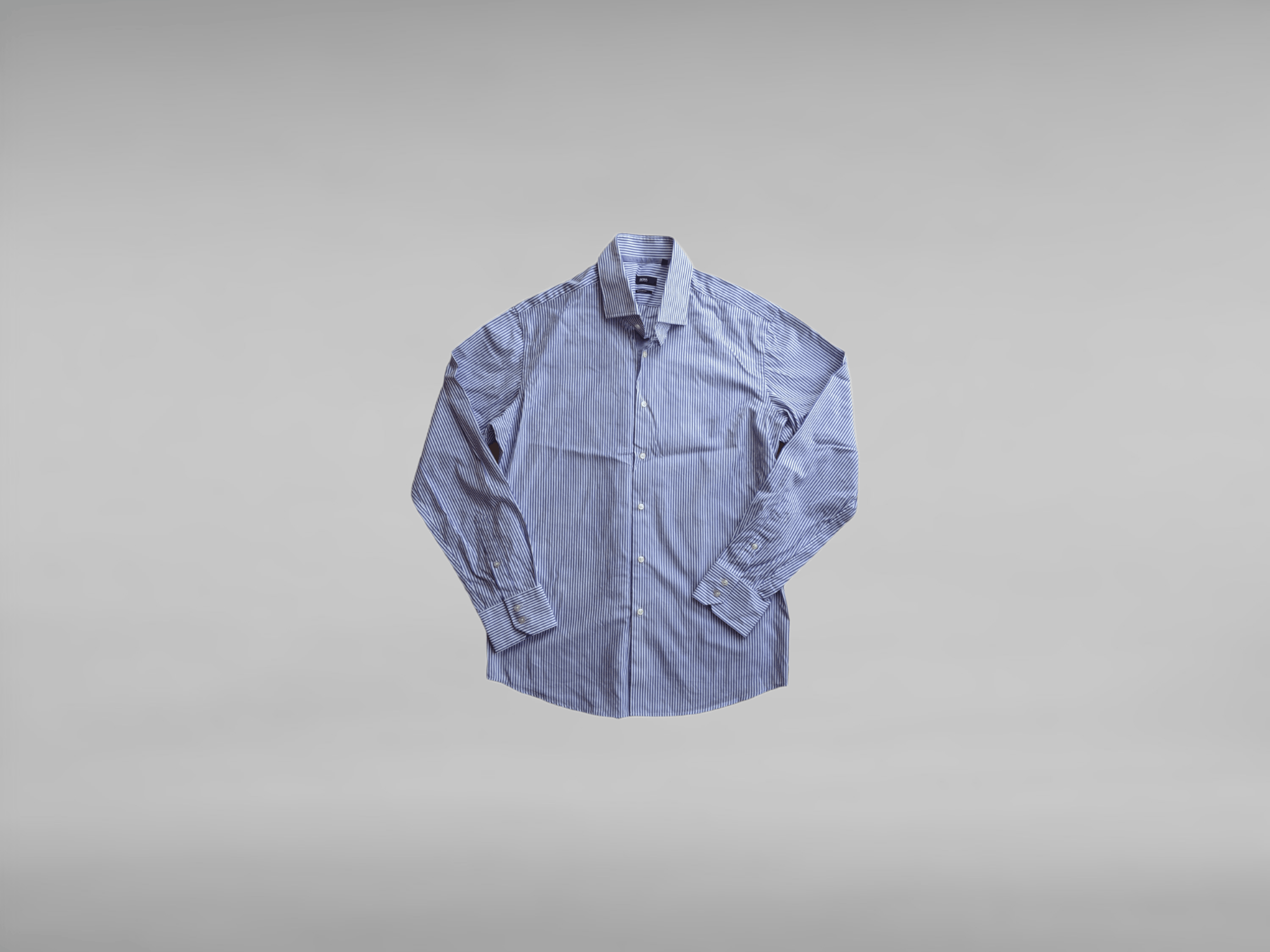 Hugo × Hugo Boss Hugo Boss Purple Striped Cotton Longsleeve Shirt Geraldino Size US XL / EU 56 / 4 - 2 Thumbnail