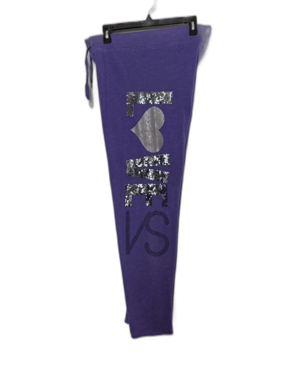 Designer Y2K purple Victoria’s Secret embellished sweatpants. Size 32" / US 10 / IT 46 - 1 Thumbnail