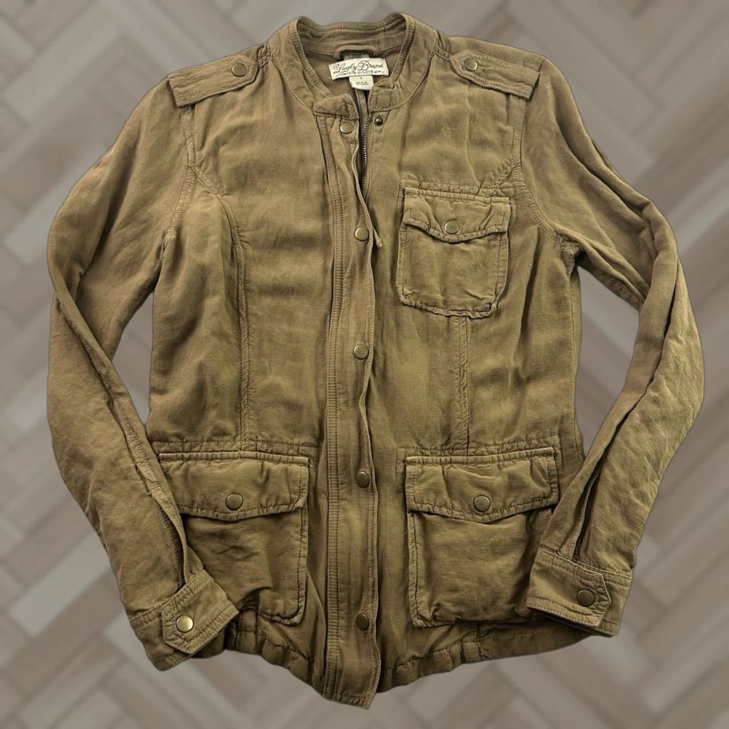 Lucky Brand Lucky Brand Full Zip Jacket Women's S Cotton Brown Snap Button Size S / US 4 / IT 40 - 1 Thumbnail