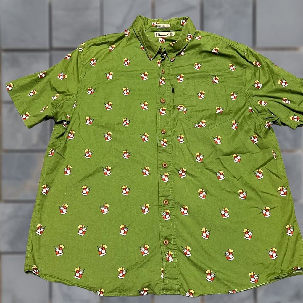 Duluth Trading Company Duluth Trading Shirt Mens XL Green Beergarden Untucked Relaxed All Over Print Shirt Size US XL / EU 56 / 4 - 1 Thumbnail