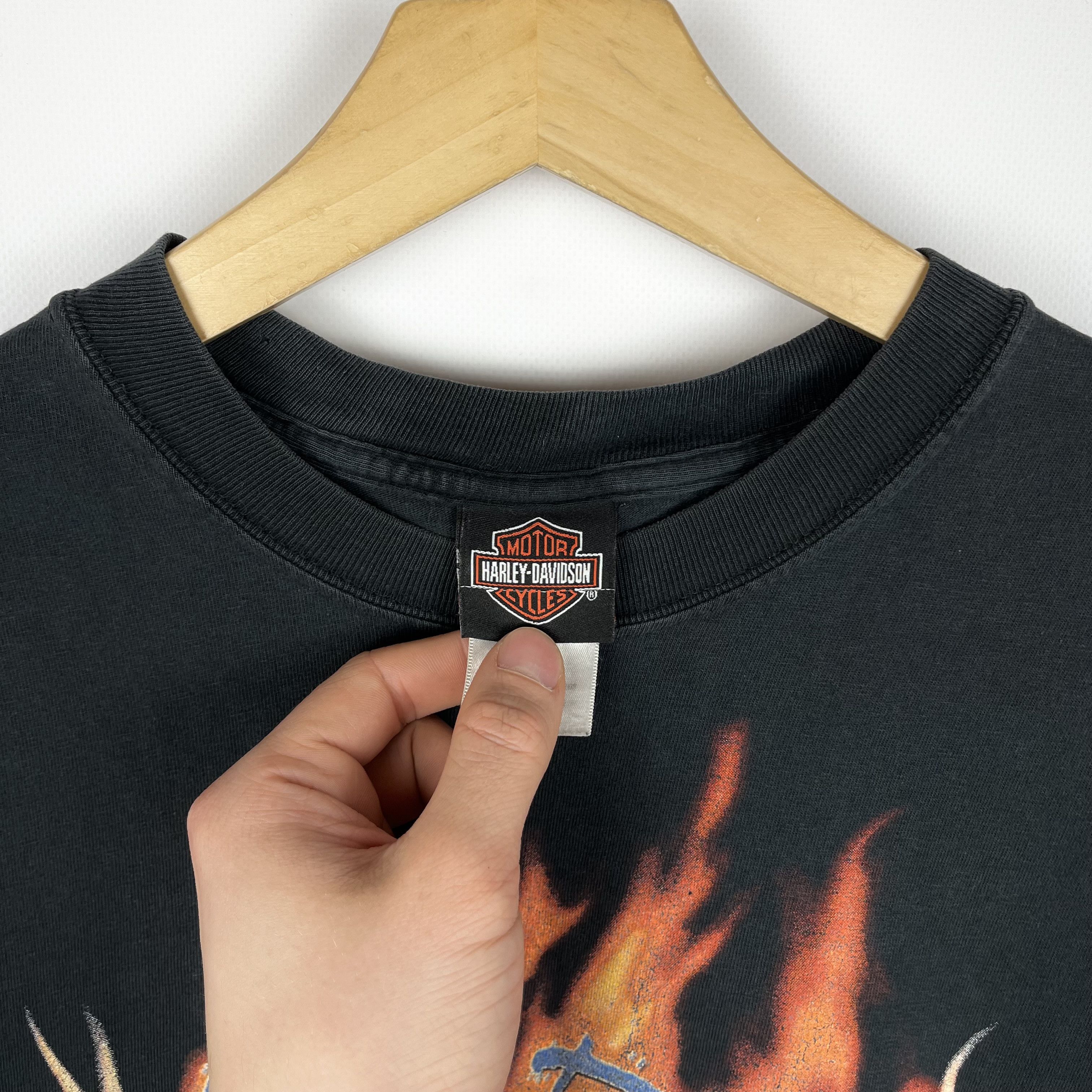 Harley Davidson Vintage Harley Davidson Flame Skull Florida T Shirt 2002 Size US L / EU 52-54 / 3 - 9 Thumbnail