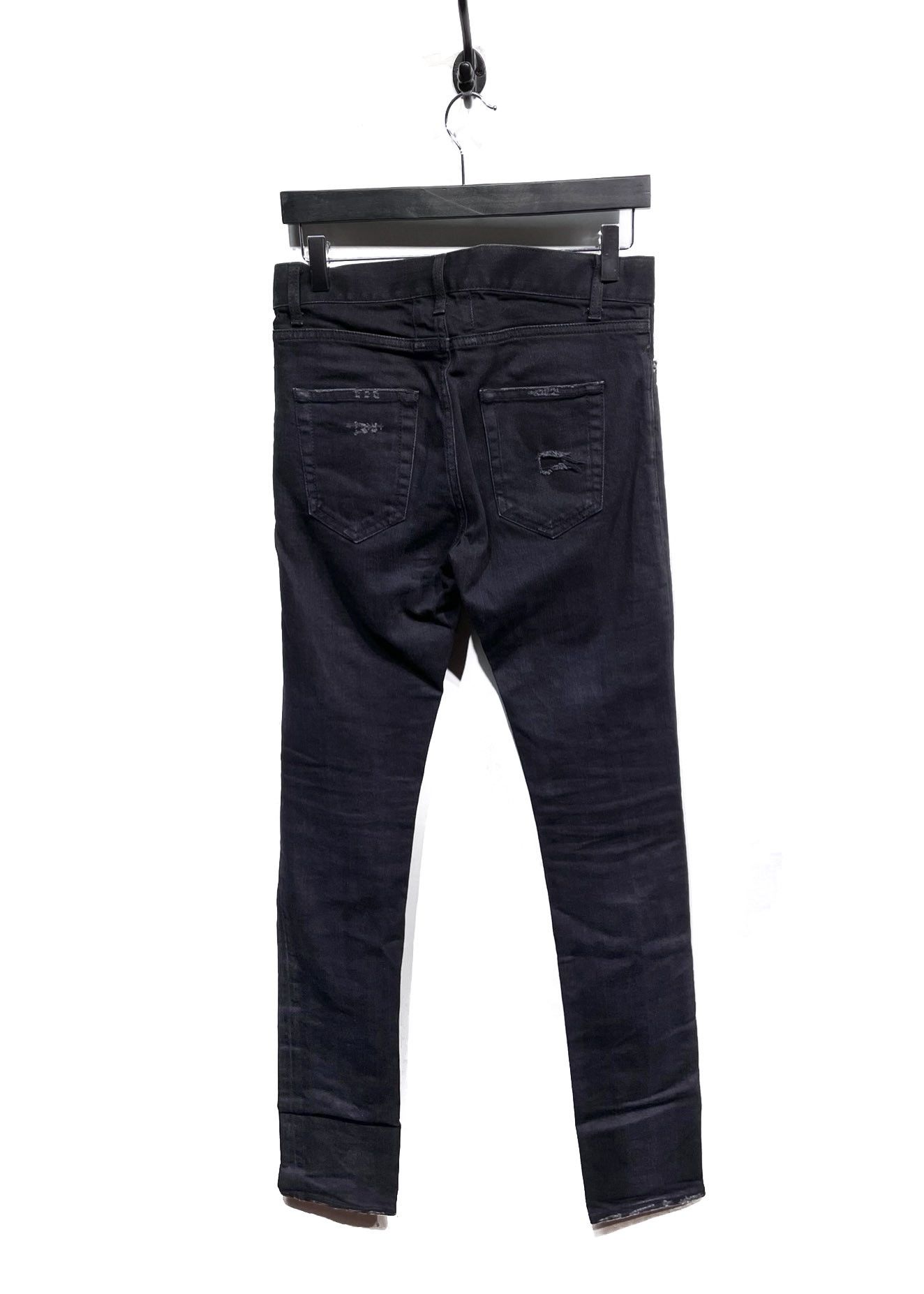 Saint Laurent Paris Saint Laurent D02 Black Destroyed Skinny Jeans Size US 28 / EU 44 - 2 Thumbnail