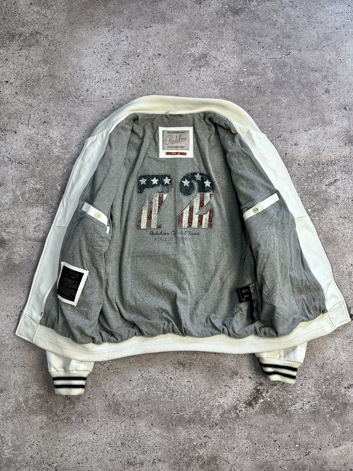 NFL × Vintage Vintage Redskins California Bomber Leather Jacket Varsity Size US XL / EU 56 / 4 - 15 Thumbnail
