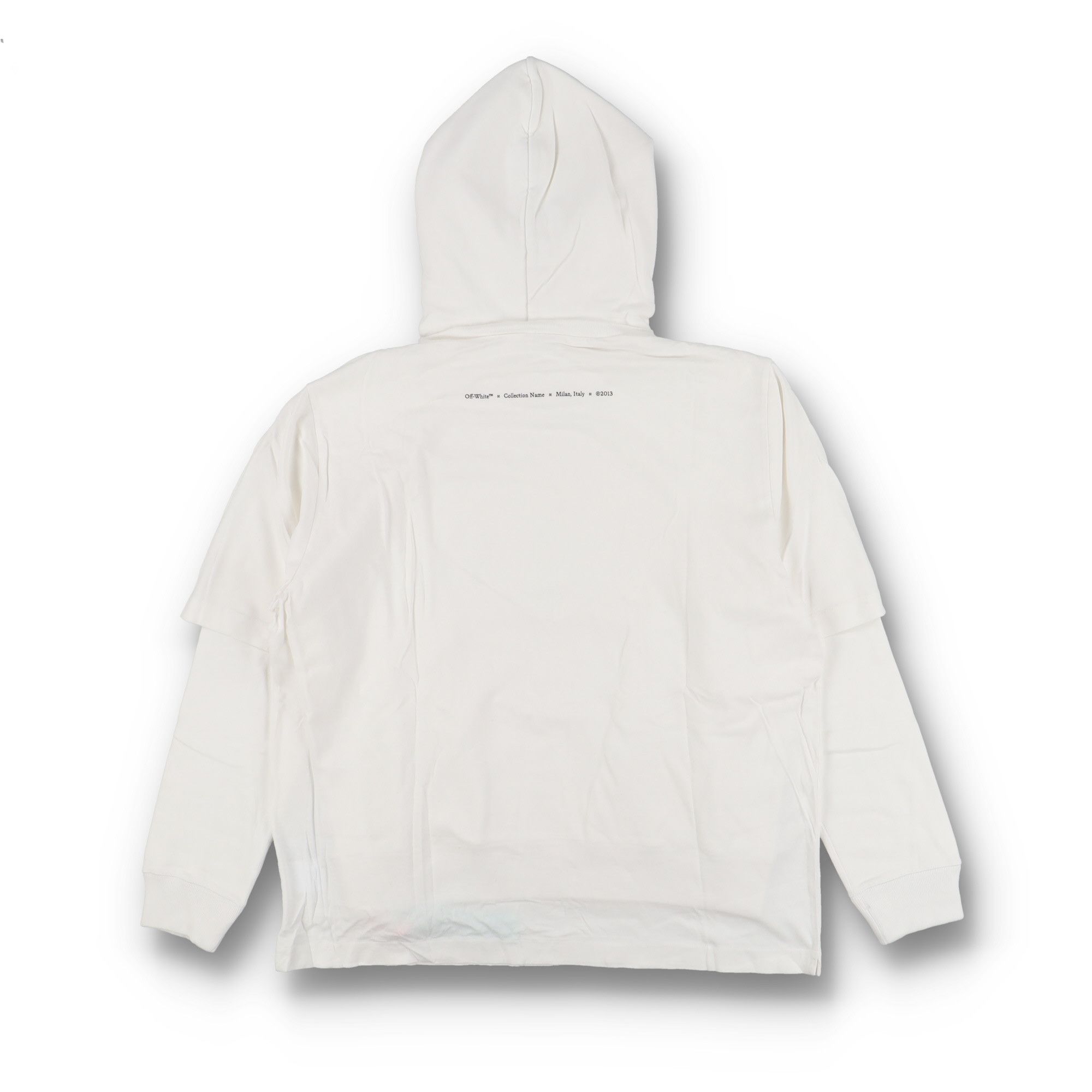 Off-White White B/W Caravaggio Painting Logo Layered Tee Hoodie Size US XXL / EU 58 / 5 - 4 Thumbnail