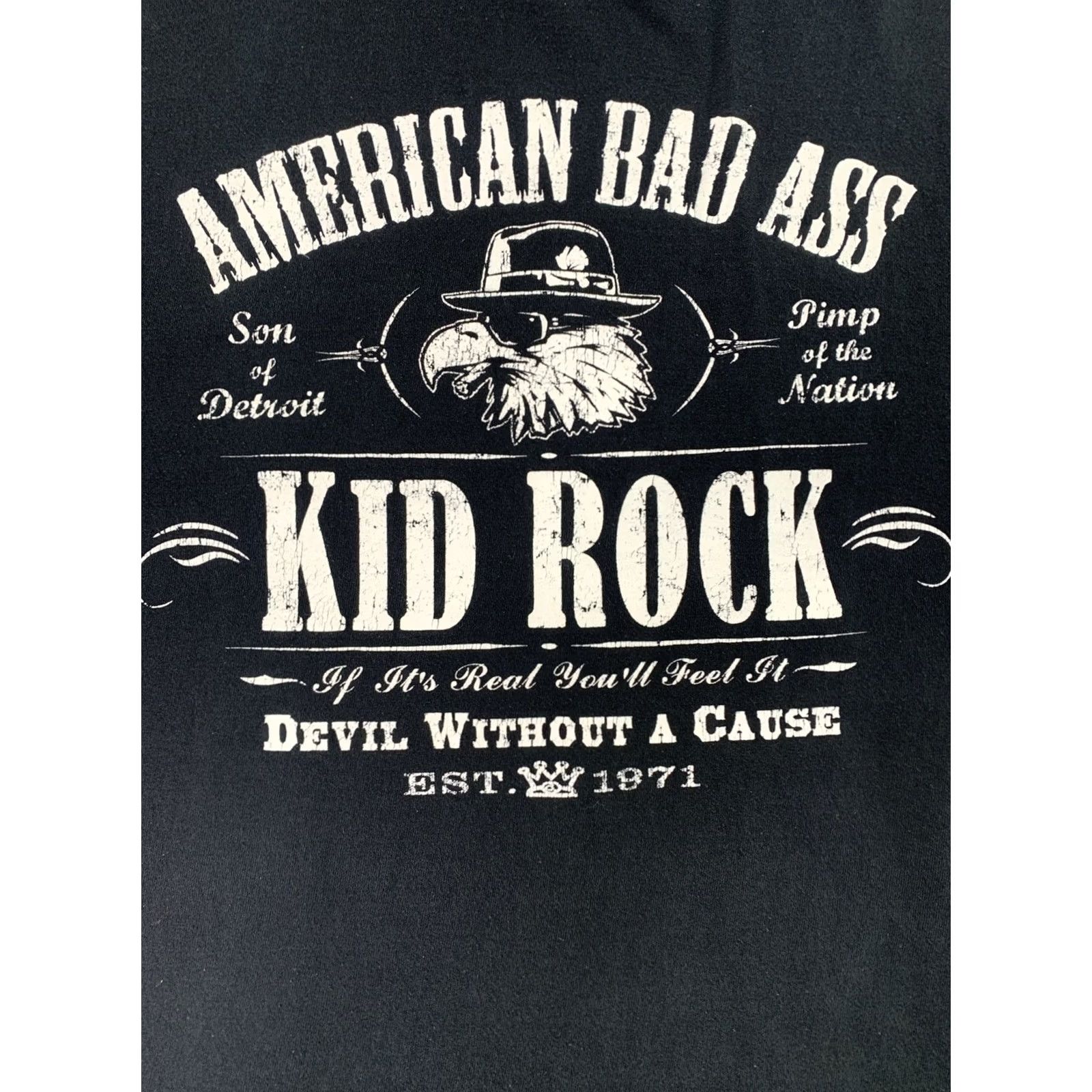 Anvil VINTAGE Kid Rock American Bad Ass Concert Shirt Anvil Distressed Graphic Tee Shirt XL Black Mens Rock 90s Cowboy Size US XL / EU 56 / 4 - 4 Thumbnail