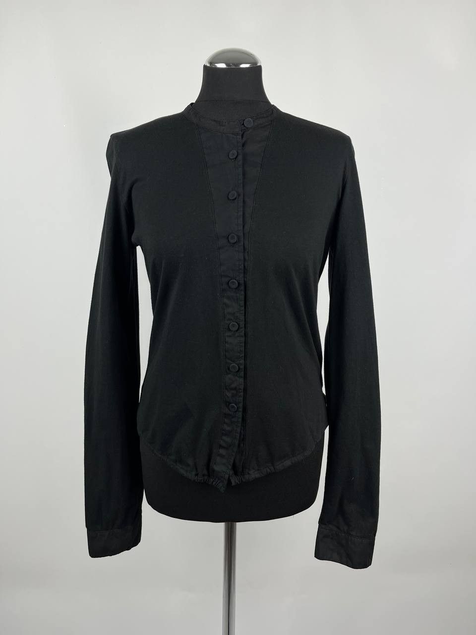 hannes roether Hannes Roether Black Cotton Slim Fit Button Up Blouse Size M Size M / US 6-8 / IT 42-44 - 1 Thumbnail