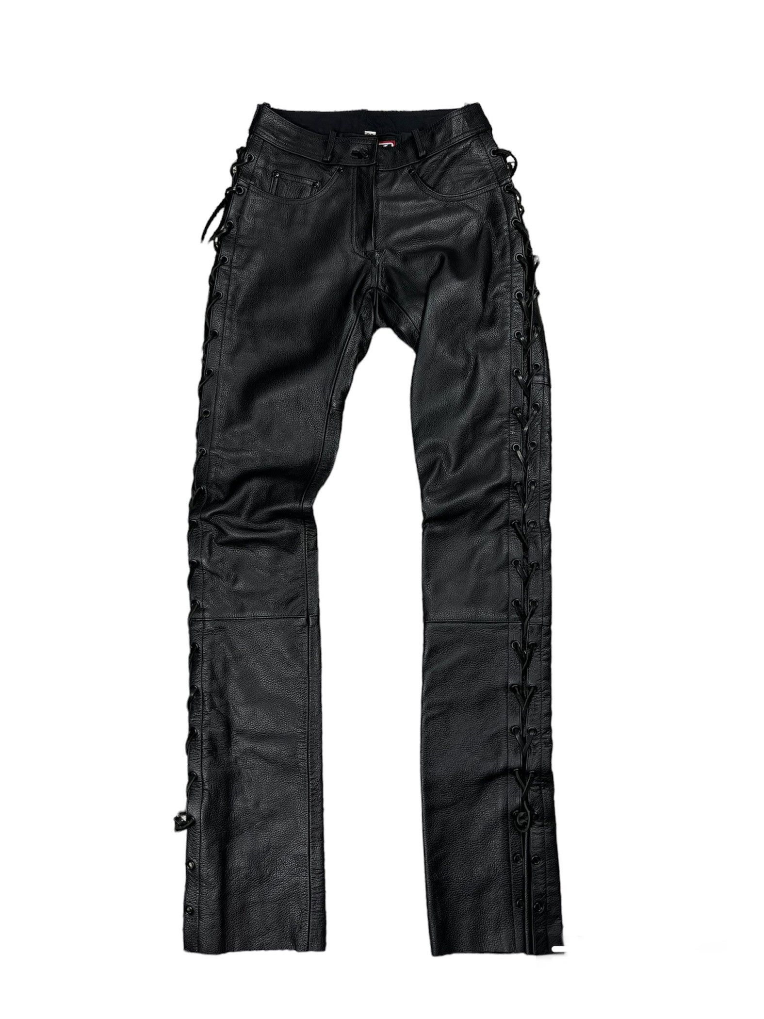 image of Moto x Racing Ixs Extralong Side Lace Heavy Genuine Leather Pants in Black, Women's (Size 25)