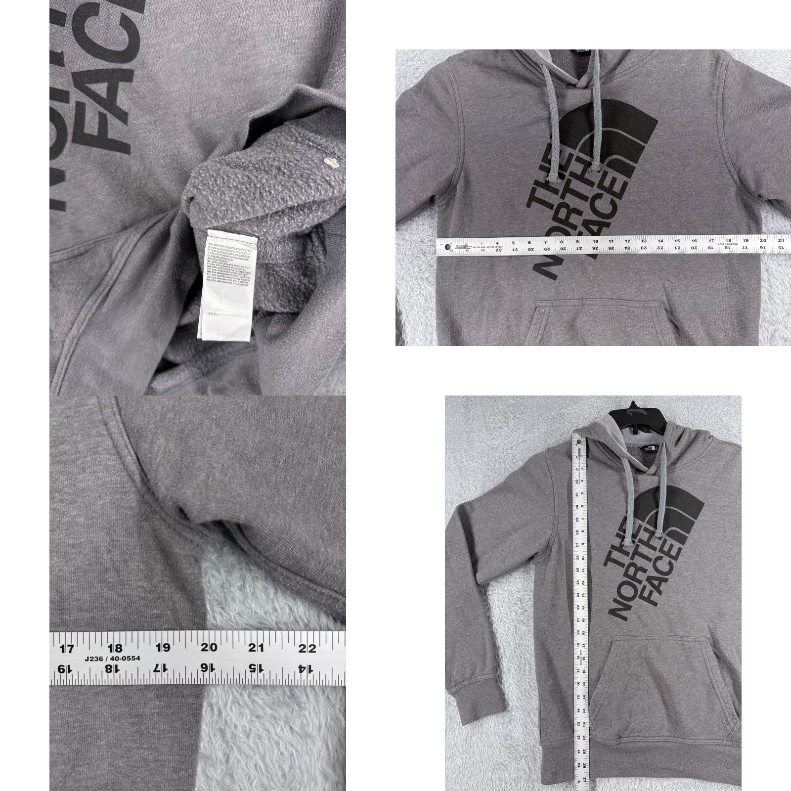 The North Face The North Face Mens Hoodie Sweatshirt Gray Logo Front Cotton Blend Pullover Hooded S Traditional Regular Fit Sports Theme Size US S / EU 44-46 / 1 - 8 Thumbnail